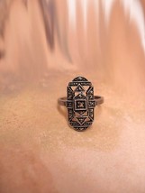 Vintage Edwardian sterling and marcasite ring with original setting - £131.86 GBP