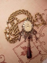 Jeweled Gypsy Gothic Steampunk Drop Necklace with keys to the castle - £108.96 GBP