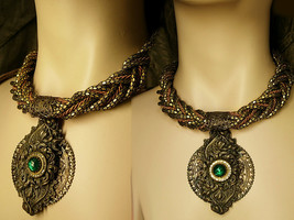 Gothic Baroque Renaissance collar necklace antique pendant snake necklace - £176.20 GBP