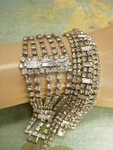Vintage 9 Row Rhinestone bracelet &amp; necklace PURE glamour and drama for your wed - £115.64 GBP