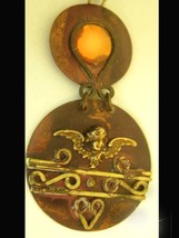 Unusual OOAK GOthic Cherub medieval jeweled choker necklace - £51.06 GBP