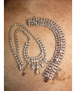 Vintage stunning signed Weiss BRacelet and chandelier bib necklace loade... - $125.00