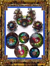 Vintage Rare Rivoli Cluster Brooch And Earrings - £219.82 GBP