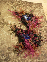 Crystal Fringe Goth earrings long wide drops with peacock colors - £67.96 GBP