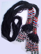 AFRICAN tribal necklace BEADED ceremonial  55&quot;  with tassels - £192.79 GBP