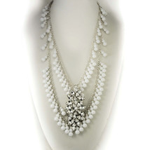 Dramatic Rhinestone wedding Bib necklace HUGE centerpiece chandelier drops - £152.30 GBP