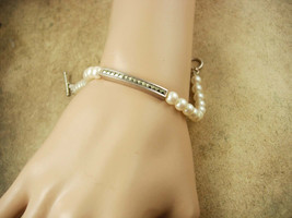 Vintage sterling pearl marcasite wedding Bracelet Carolee - £74.72 GBP