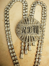 Art deco Vintage necklace brooch conversion set marcasites and rhineston... - $225.00
