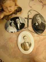 Estate Family portraits with Wedding necklace and sterling  crucifix - £66.86 GBP