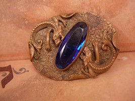 Antique Chinese Dragon Glass Gorgeous Sash Pin - £183.73 GBP