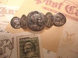 Antique sterling Shiebler style Medallion tussie mussie brooch - $375.00