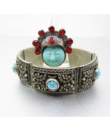 Fabulous Vintage Etruscan Bracelet Goddess Garnet ring Turquoise hallmarked - £334.31 GBP