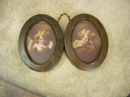 Vintage Cupid portraits miniatures framed Morris Burke Parkinson with hi... - $125.00