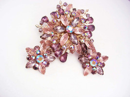 HUGE statement Fruit salad Brooch and earrings OVER 3&quot; riveted backs - £154.06 GBP