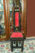 Antique Child Chair Red velvet Kings Throne for little folks Queen or princess - £334.20 GBP