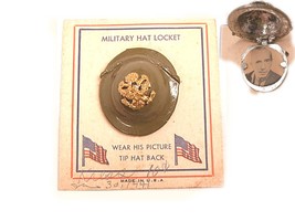 RARE enamel Military Hat helmet locket BRooch and  ORIGINAL CARD - $175.00