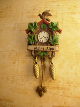 Vintage Signed cuckoo clock Brooch Alpine Alpa - £28.04 GBP
