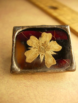  ANtique Mourning brooch  Victorian  flower token of love - £51.95 GBP