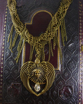 Mystical Medusa Winged fringe necklace statement ooak - £278.51 GBP