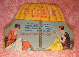 Vintage Gold eyed Needlecase The housewives delight Paradise needlebook ... - £19.98 GBP