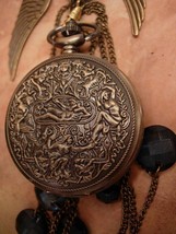 Vintage Nude pocketwatch relief necklace with antique paste settings - £139.92 GBP