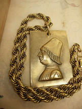 Huge Renaissance Man Necklace signed with thick baroque chain - £115.88 GBP