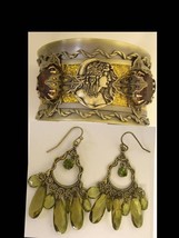 Egyptian bohemian purple rhinestone gothic bracelet and chandelier earrings - £115.90 GBP