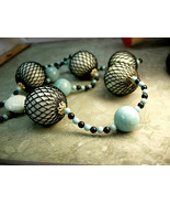 Japan signed necklace Vintage bizarre necklace Black net - £59.95 GBP