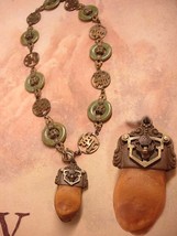 Antique Tooth necklace Bizarre Victorian  Chinese Jade  Very OLD - $475.00