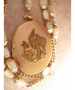 Vintage Chinese Dragon Locket MOP necklace - £87.92 GBP