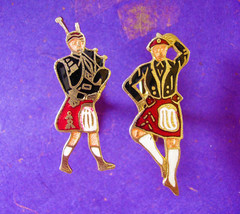 Vintage Scottish Wedding Cufflinks Scotland&#39;s Finest in Kilts with Bagpipes made - £176.95 GBP
