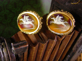 Museum Cufflinks Pegasus Vintage Cupid Mythical Winged Horse Collectors Designer - £180.96 GBP