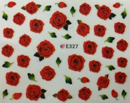 Nail Art 3D Decal Stickers Red Roses E327 - $3.19