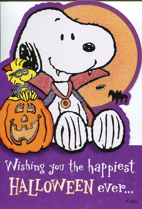 Greeting Card Halloween Peanuts "Wishing you the Happiest Halloween ever..." - $3.59