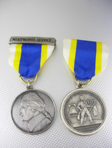 Vintage Set of 2 Meritorious Service Medals Sterling Silver 21.0 Grams Inscribed - £87.92 GBP