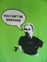 John McEnroe YMCA You Cant Be Serious Graphic Tee Shirt Neon Green Sz Small - £19.48 GBP