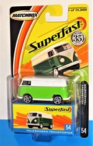 Matchbox 2004 SuperFast Series #54 Volkswagen Transporter Green &amp; White 1/15,000 - £9.78 GBP
