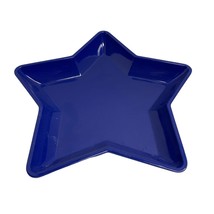 New Blue Star Shaped Hard Plastic Tray 12 in Diamater Serving Platter - $8.90
