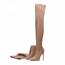Elastic Thigh High Boots Women Shoes Sexy Slim High Heels Over-the-knee Boots Fa - £115.43 GBP