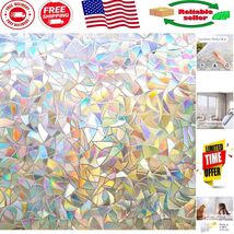 Stunning 3D Rainbow Window Film for Heat Control - Removable &amp; Non-Adhesive - $21.25 CAD