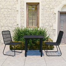 vidaXL Black Poly Rattan Dining Set for 6-8 People with Table and Chairs - €409,13 EUR