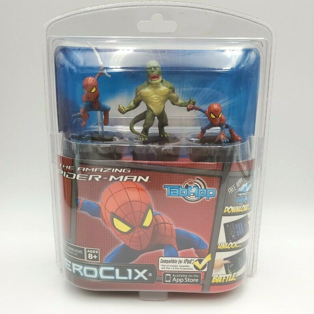 The Amazing SPIDER-MAN HEROCLIX 3 PACK TABAPP TOY ST232 Marvel Movie Lizard iPad - $9.79