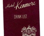 Hotel Kenmore Boston Massachusetts Drink List Mural Lounge Sportsmen&#39;s Bar  - $37.58