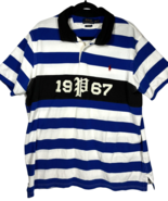 Polo Ralph Lauren Gothic &quot;P&quot; &quot;1967&quot; Blue White 2015 Striped Polo Shirt s... - $60.42
