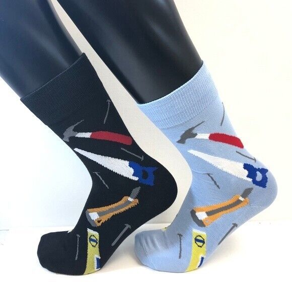 2 PAIRS Foozys Men&#39;s Socks TOOLS, One Black One Gray Pair, NEW Ships Free - $10.12