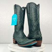Lane LEXINGTON Green Cowboy Boots 9.5 Leather Western Wear Cowgirl Snip ... - £175.22 GBP