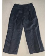 J Crew Pants Womens 6 Black Wide Leg Pleated High Rise Linen Blend NWT $128 - $39.78 CAD