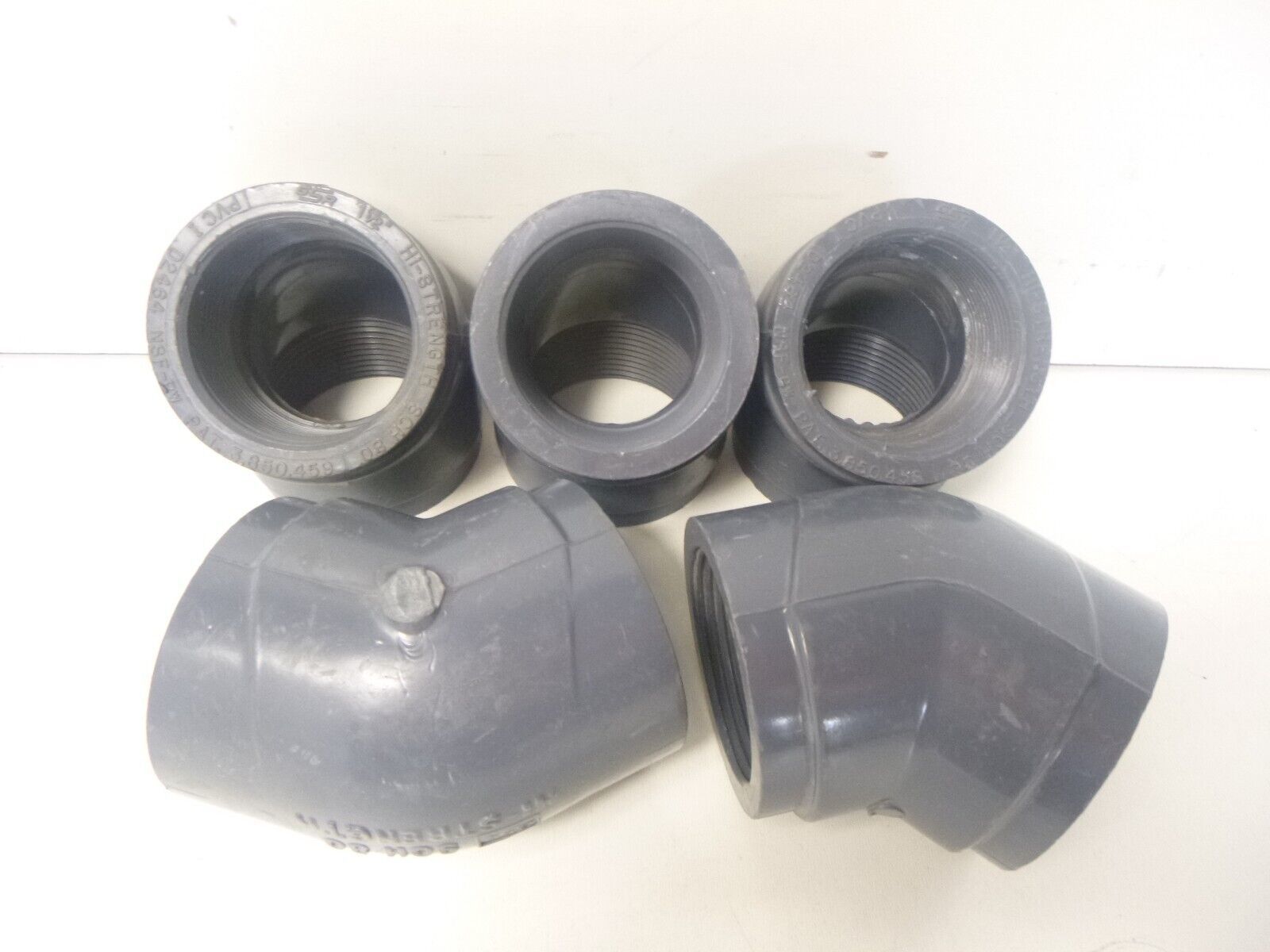 GSR Hi-Strength 1-1/2&quot; x 45 Degree Elbow Threaded SCH-80 PVC NFS-PW - Lo... - $29.05