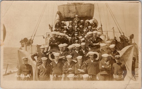 WW1 Navy Ship Sailors Seaman A Well Landed Turret ARA Real Photo Postcar... - $19.95