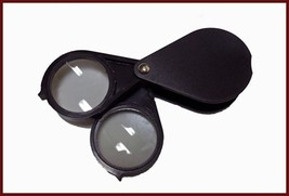 Great 1&quot; Glass Lens Dual 5x Pocket Folding Loupe 10x Combined - $5.99
